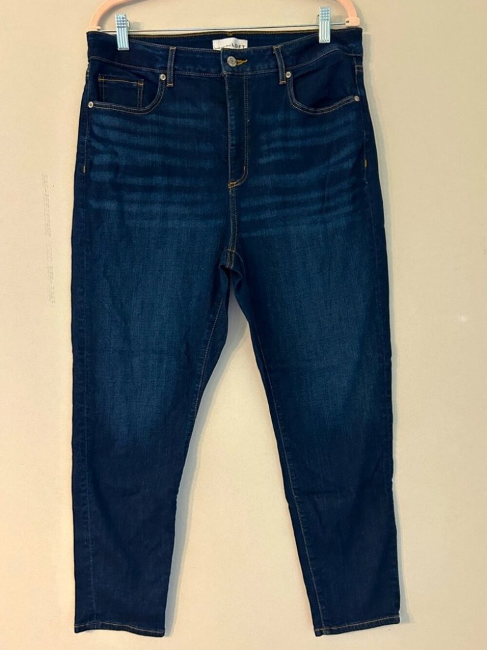 Loft The Curvy Skinny Denim Blue Jeans Size 14/32